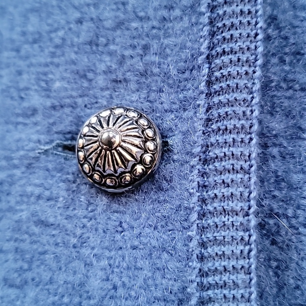 Vintage Kitz Pichler Blue Austrian Wool Blazer Jacket Small with Pin - Picture 5 of 13